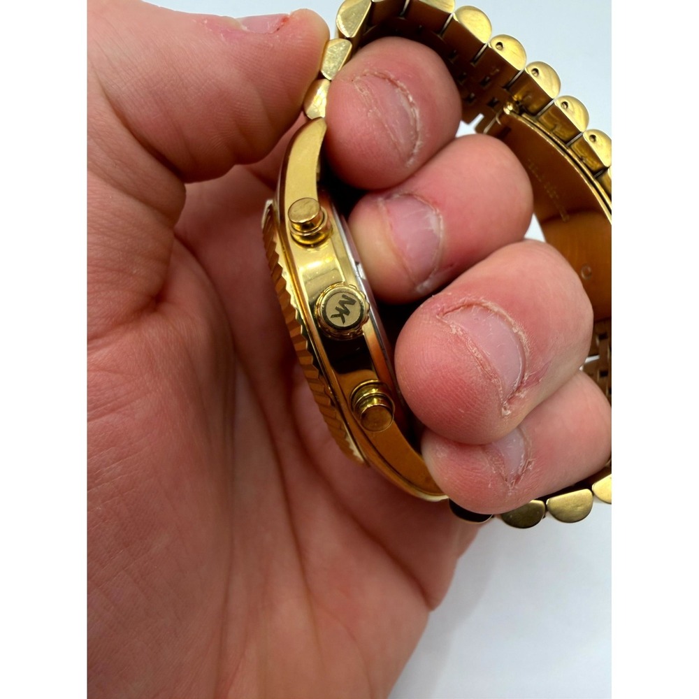 Michael Kors Lexington Chronograph MK8286 Men's Gold-Tone Stainless Steel Watch - Picture 8 of 9